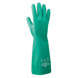 Guante de Protección Química de Nitrilo con Forro Flocado, 730, Showa